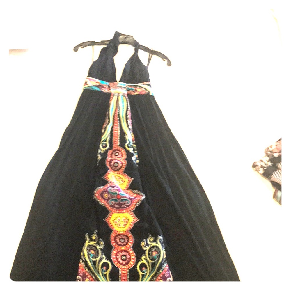 Halter dress cut to wear with sandals. I’m 5ft